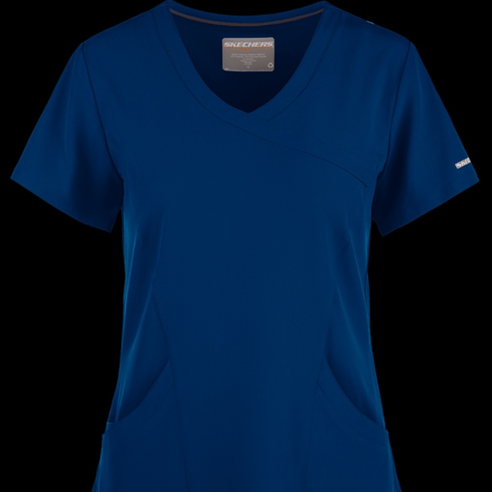 Skechers Reliance Mock Wrap Scrub Top- ROYAL BLUE